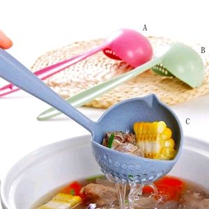 1pc 2-In-1 Long Handle Soup Spoon With Filter Strainer, Kitchen Tool